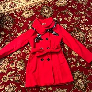 Red wool peacoat size medium